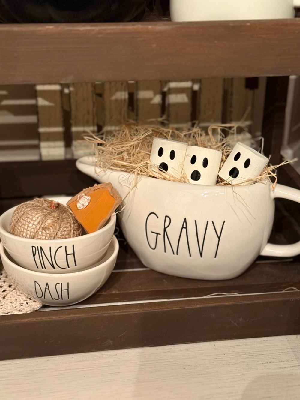 Rae Dunn Salt Pepper & Gravy Dishes Fall Decor